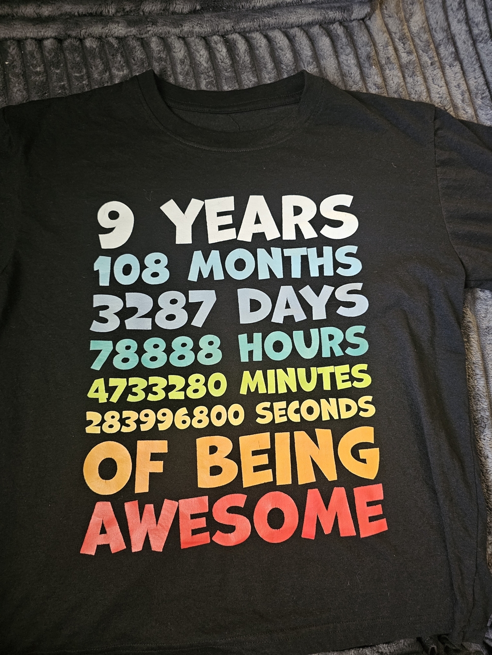 Black Kids Graphic Tee - 9 Years Of Being Awesome